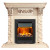 Электрокаминокомплект Luxemburg (каменный) - Сланец/Cлоновая кость с патиной с очагом Brookline Black