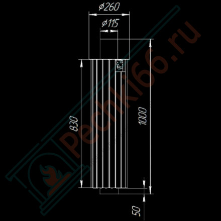 Дымоход - экономайзер Верде Гватемала наборный, d-115, L=1000 мм (Feringer)