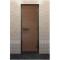 Дверь для хамама в черном профиле, бронза матовая 2000x800 мм (DoorWood)