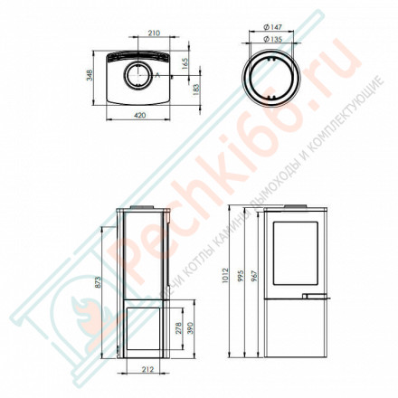 Печь-камин UNO 2 (Nordpeis)