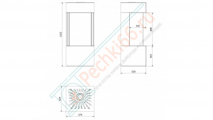Газовая печь-камин LEO/HOME/BOX/LP/45/68/G20/C (магистральный газ) (Kratki)