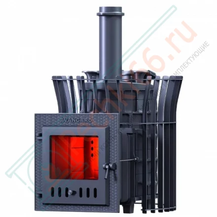 Чугунная печь для бани AVANGARD ЗК 25 (M) Ураган в сетке Тюльпан (ТехноЛит)