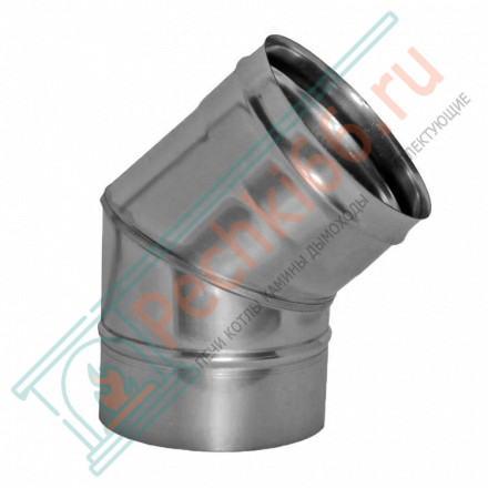 Отвод 45° без изол (НЕРЖ-321/0,5) d-150 (Дымок-Lux)