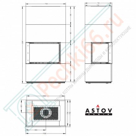 Печь-камин Aplit П2С 8457 L (Астов)