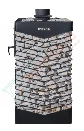 Газовая печь для бани № 06-ГТ 40 с сеткой для камней (Тройка) до 24 м3