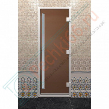 Стеклянная дверь DoorWood «Хамам Престиж Бронза матовая» 1900х800 мм