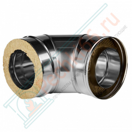 Отвод 90° с изол (НЕРЖ-321/0,8-НЕРЖ-439/0,5) d-200/280 (Дымок-Lux)